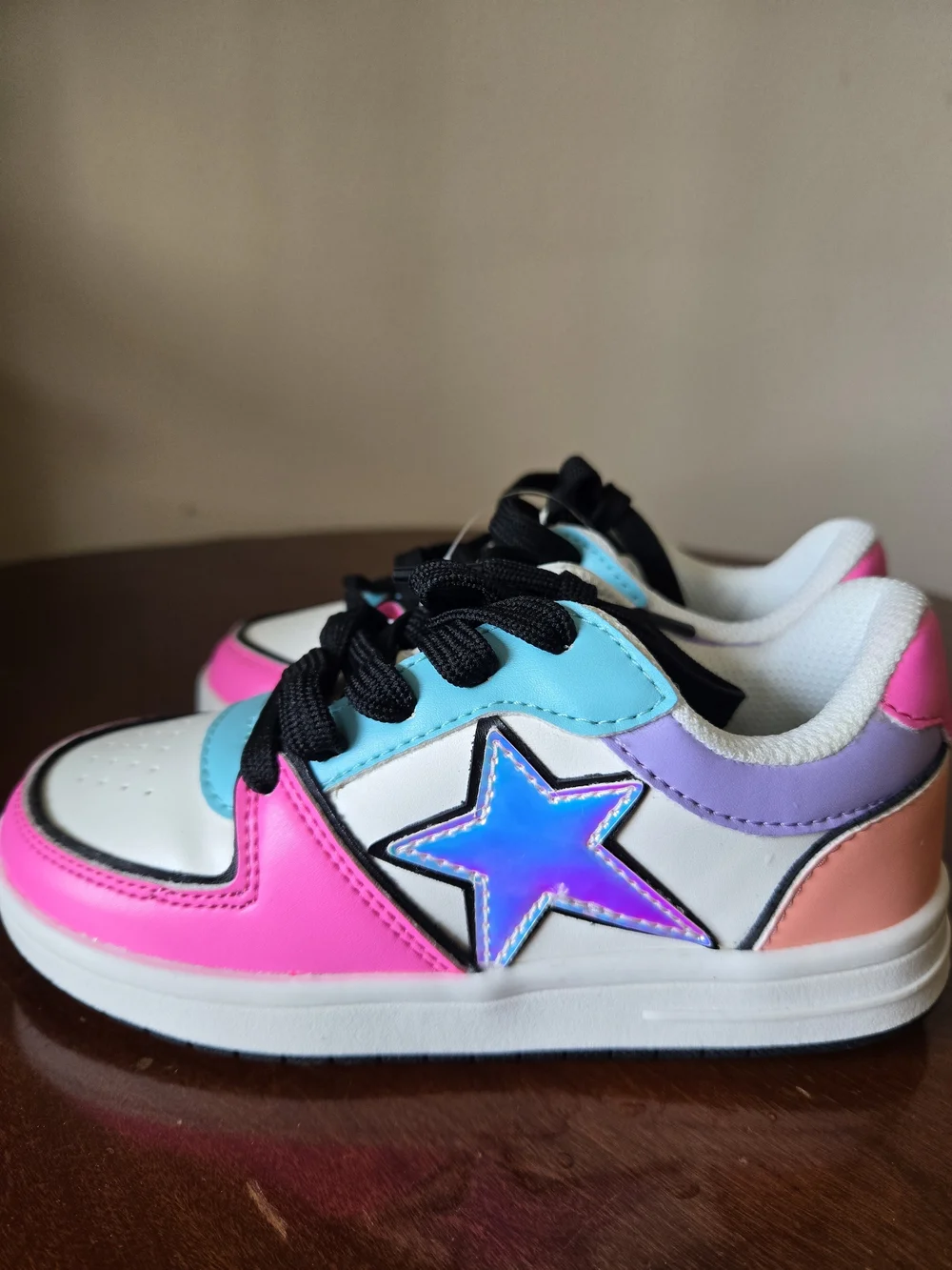 Kids Purple White Pink & Teal Colorful Fancy Sneakers